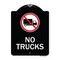 Signmission Designer Series-No Trucks With Graphic Black & White Heavy-Gauge Aluminum, 24" x 18", BW-1824-9809 A-DES-BW-1824-9809 - alternate 1